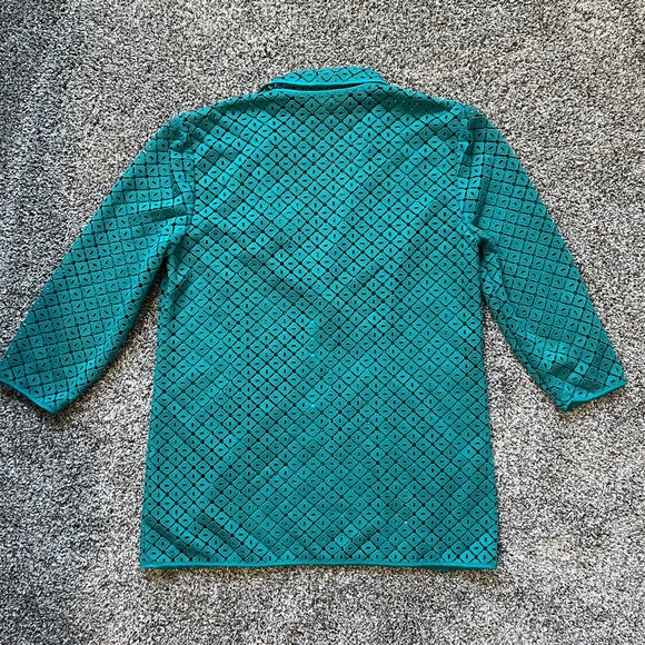 Carlisle Collection Diamond Print Turquoise Jacket, Women's Size 10 - Picture 5 of 11